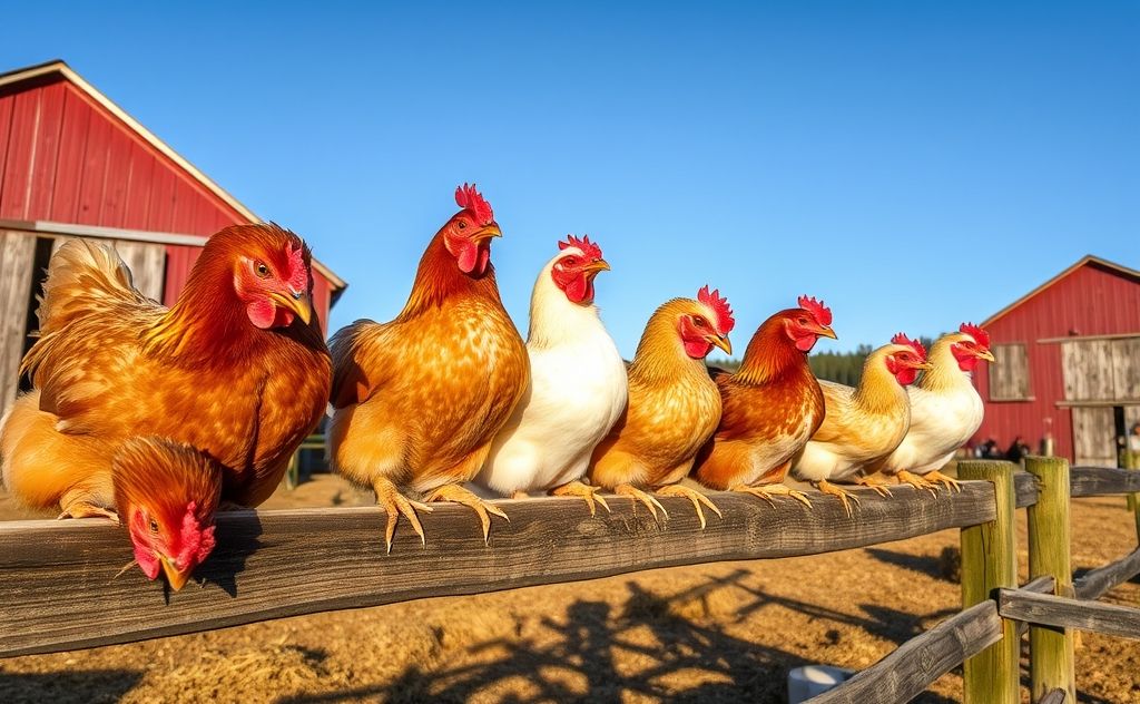 Chickens cleaning beaks after eating