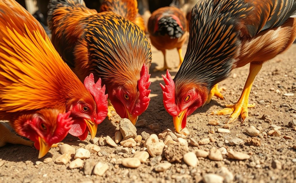 Chickens consume rocks for digestion aid