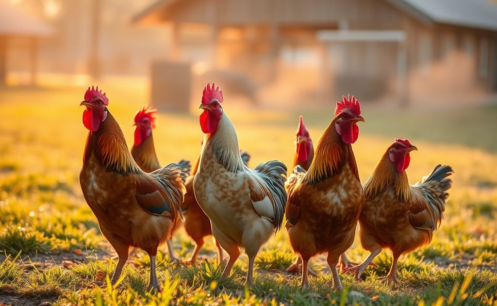 Chickens crow at dawn to greet the new day