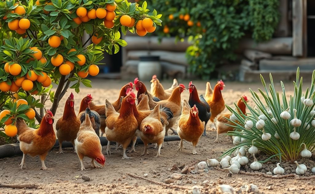 Chickens dislike strong scents like citrus and garlic