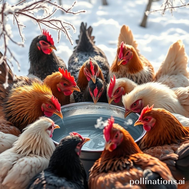 how to water chickens in winter