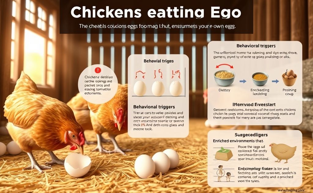 Chickens eating eggs: causes and solutions
