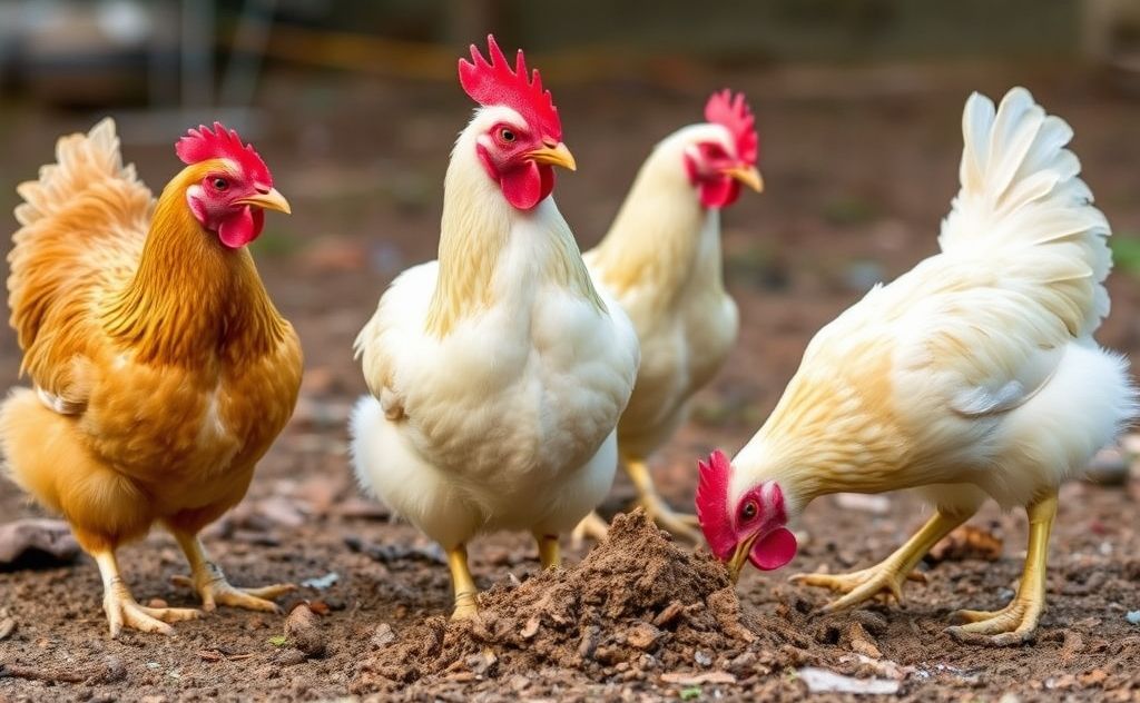 Chickens eating their own poop behavior explained