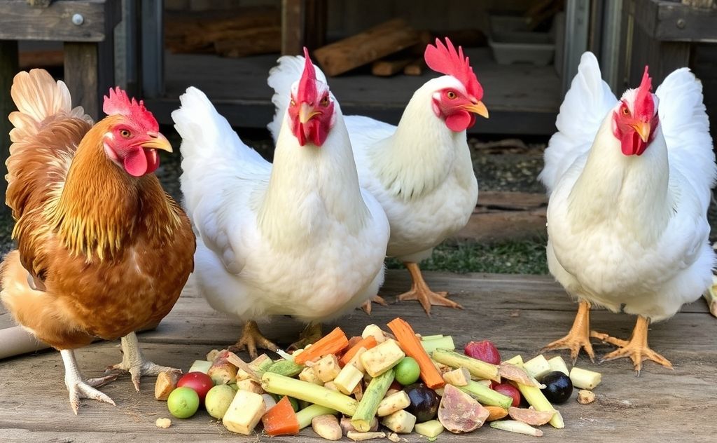 Chickens enjoy a variety of safe table scraps