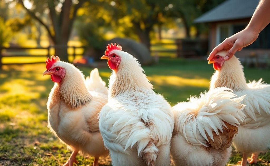 Chickens enjoy gentle pets on their backs