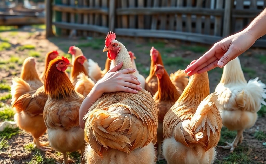 Chickens enjoy gentle petting on their back