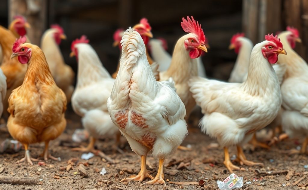 Chickens excrete waste through their bodies