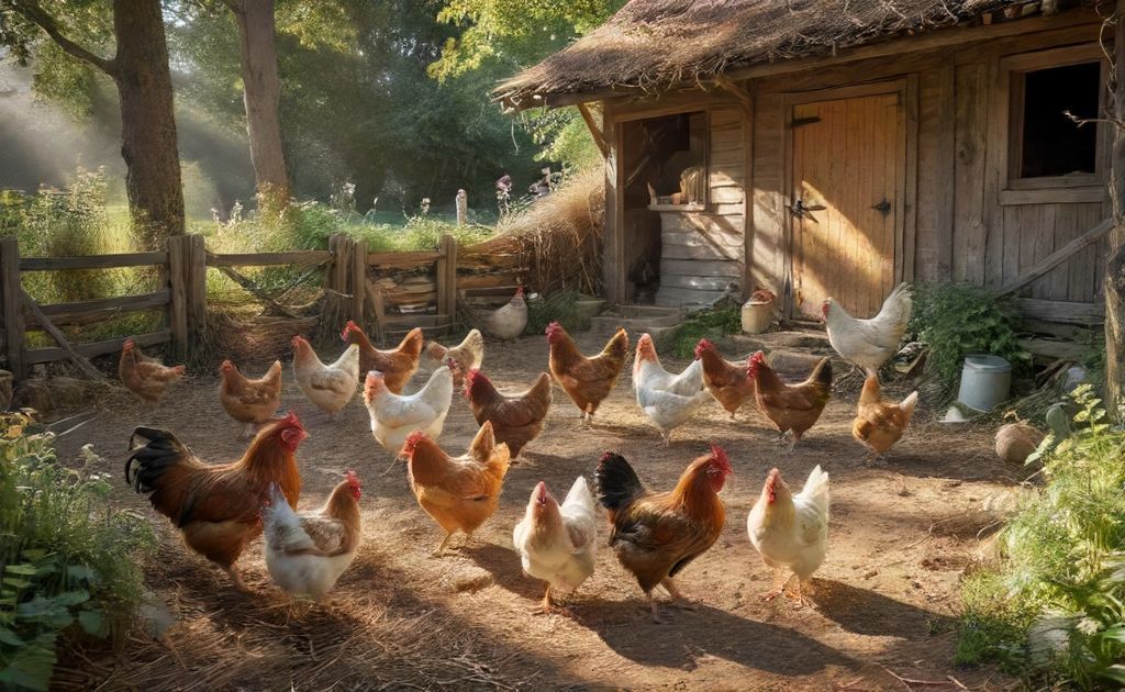 Chickens experiencing diarrhea in a farm setting