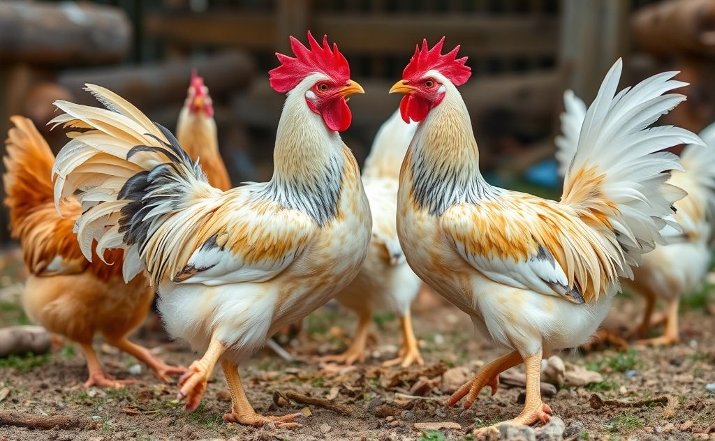 Chickens fight due to dominance and territory issues