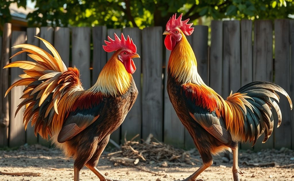 Chickens fighting causes stress and aggression