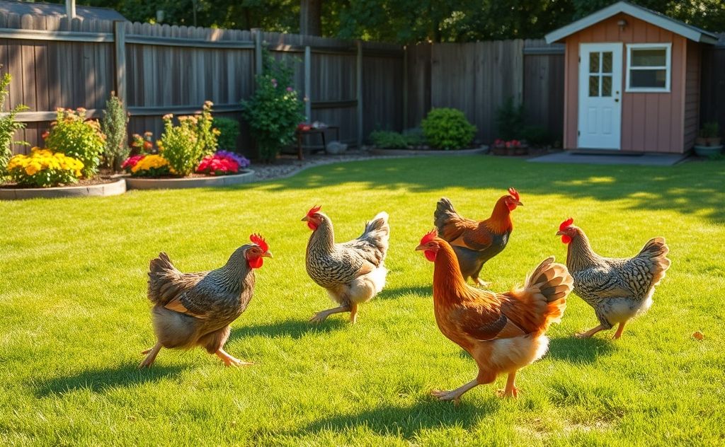Chickens for a family of five in a backyard setting