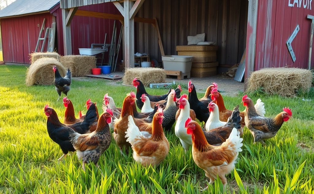 Chickens for sale in North Carolina farm setting