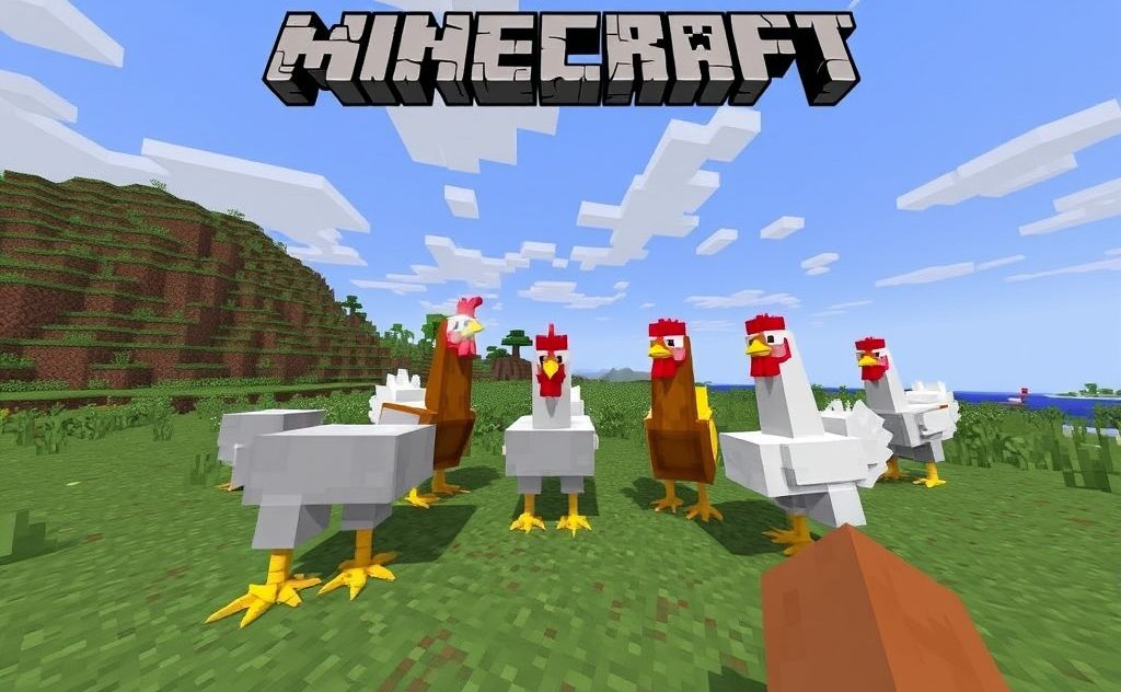 Chickens in Minecraft follow seeds and players