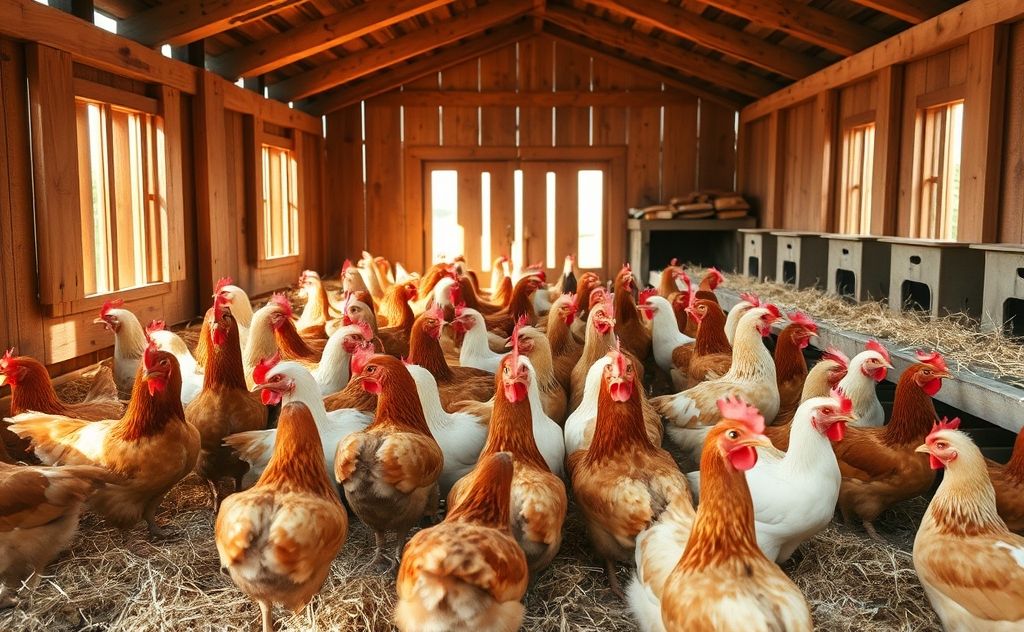 Chickens in a coop ready for a new home