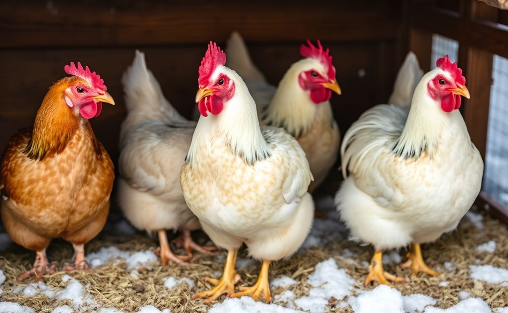 Chickens in cozy coop winter warmth tips