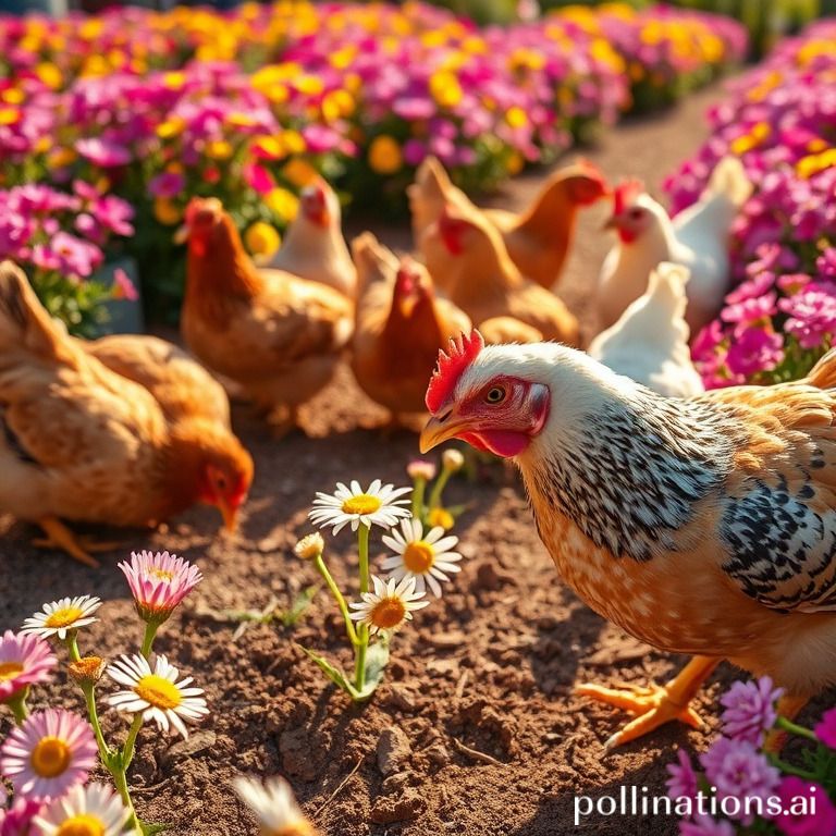 Chicken-proof flower beds