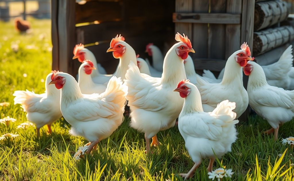 Chickens known for laying white eggs