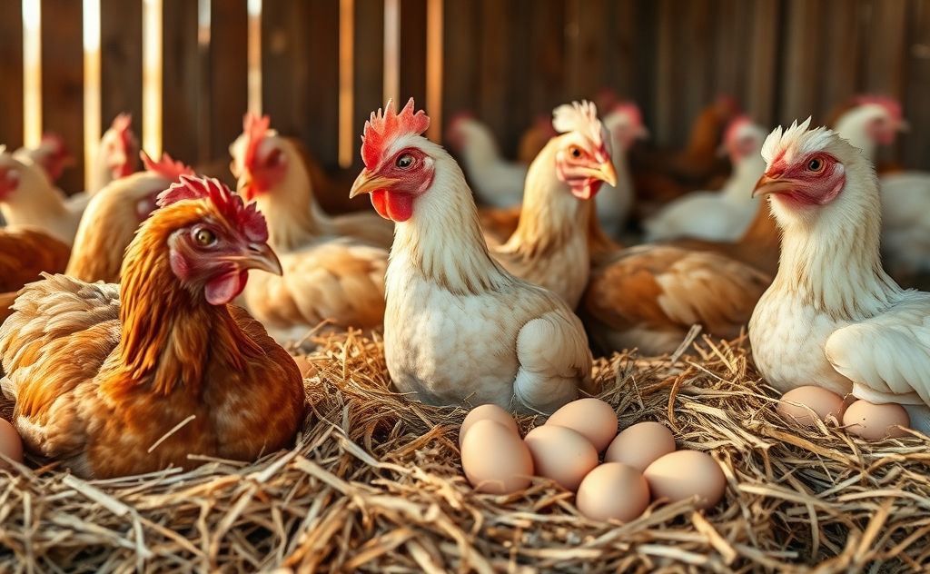 Chickens laying small eggs due to health issues