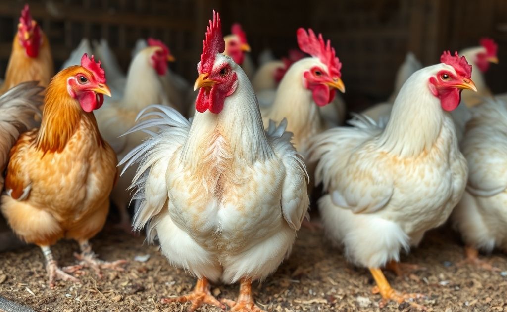 Chickens losing feathers from pecking and stress