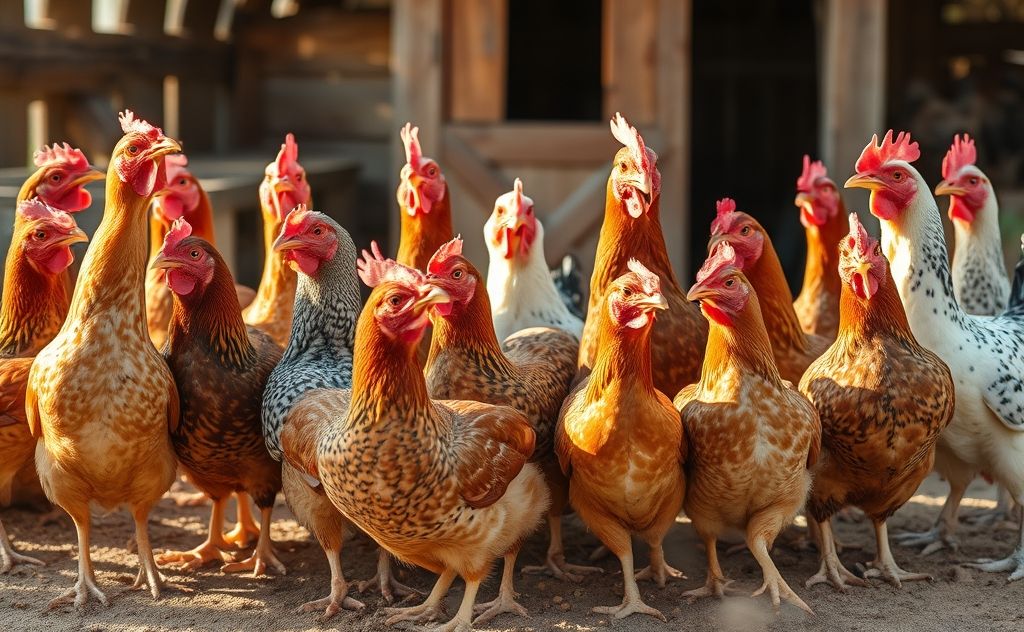 Chickens making various unique vocal sounds