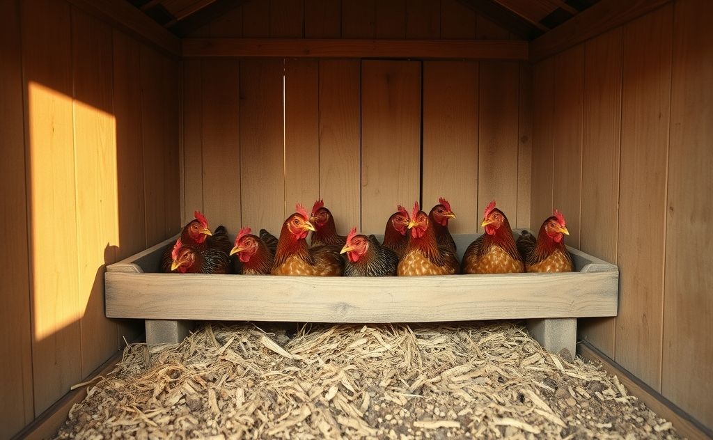Chickens nesting in a coop instead of on the ground