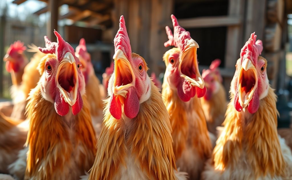 Chickens opening mouths indicates health issues