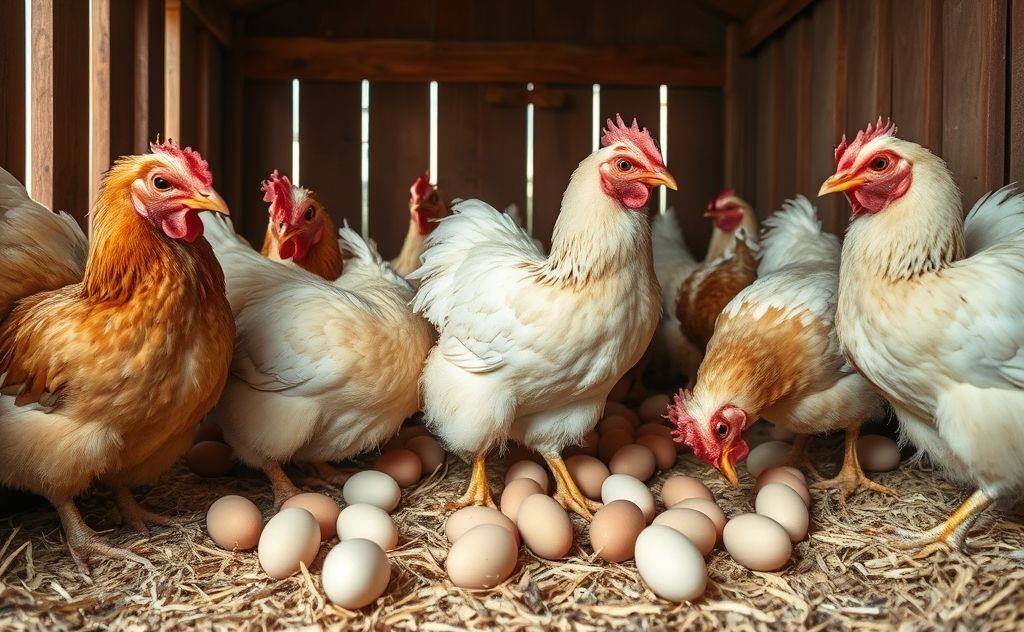 Chickens peck eggs due to boredom or stress