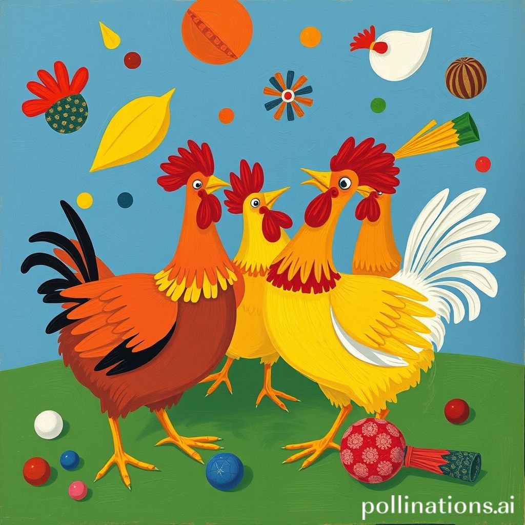 what do chickens play with