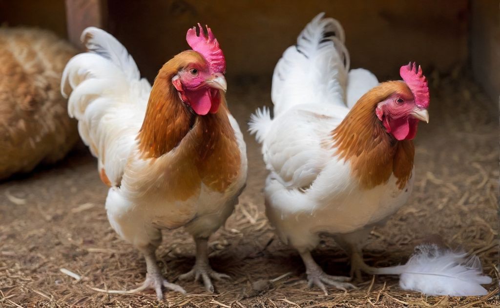 Chickens pluck feathers due to stress or boredom