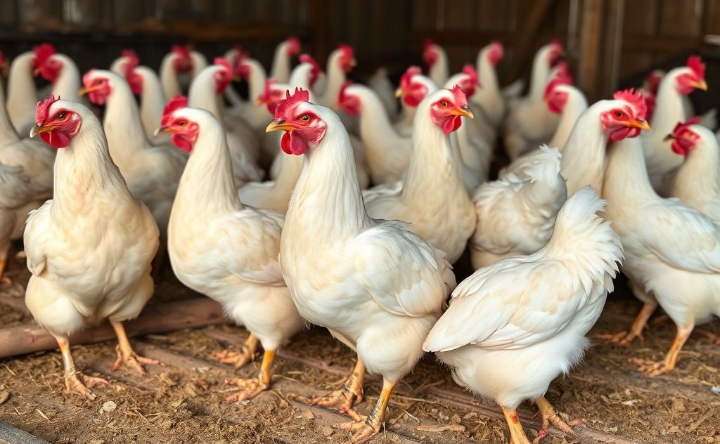 Chickens ready for processing on a farm setting