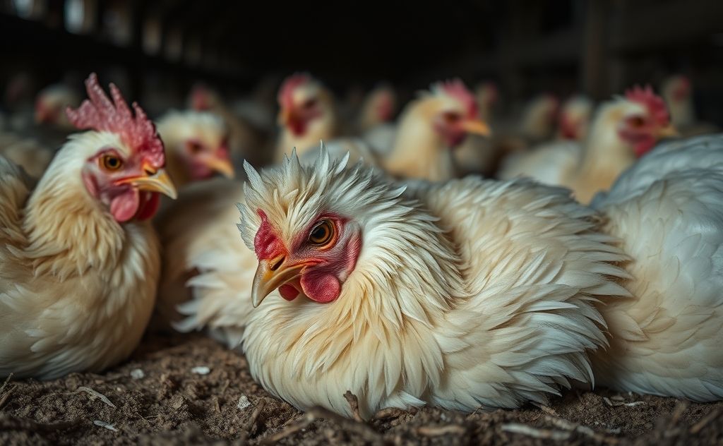 Chickens resting on side health concerns arise