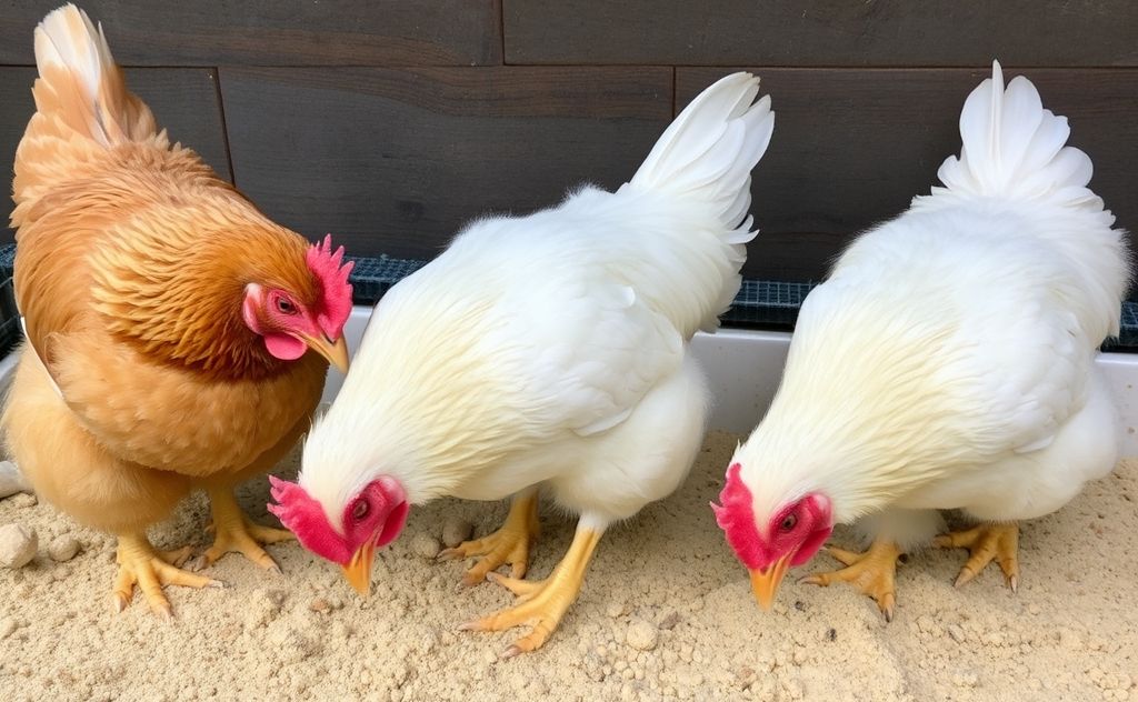 Chickens scratch for dust baths and grooming
