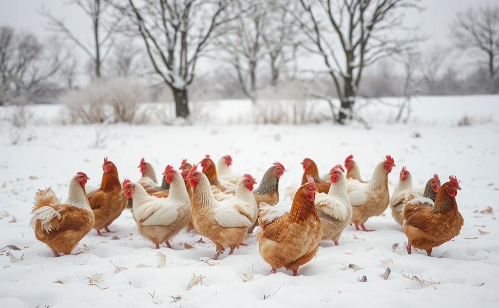 Chickens shedding feathers in wintertime