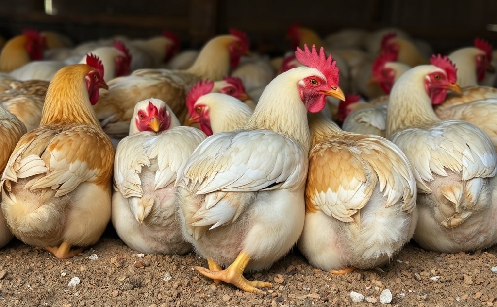 Chickens sleep on backs risking health and safety