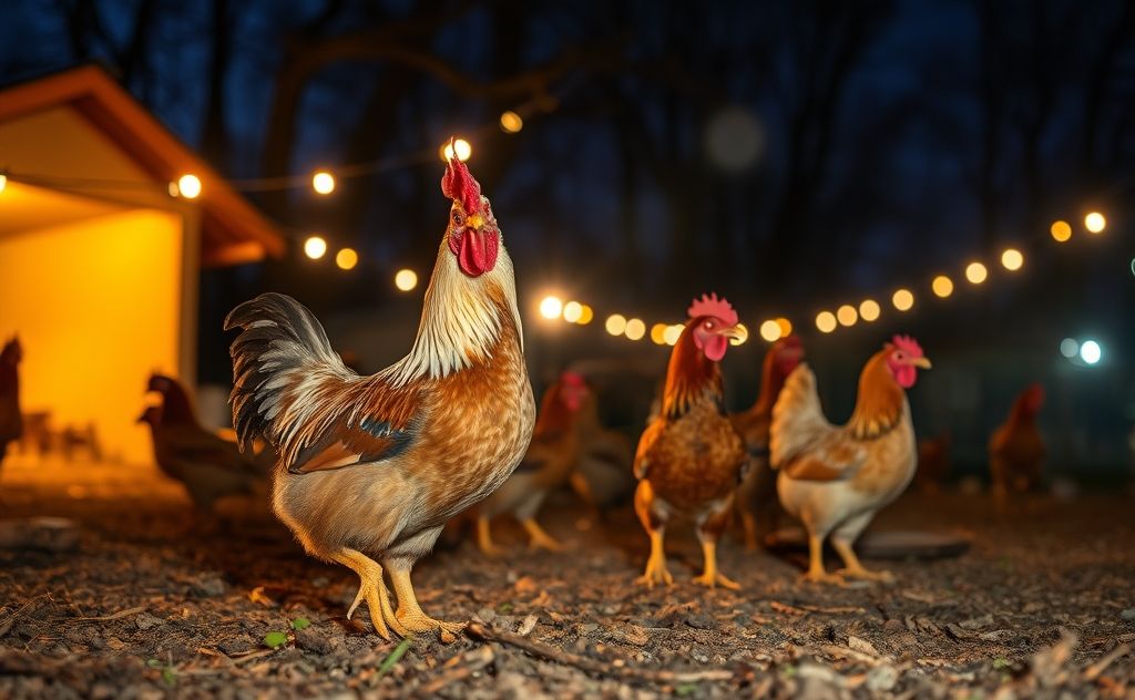 Chickens stop chirping at nightfall and stress