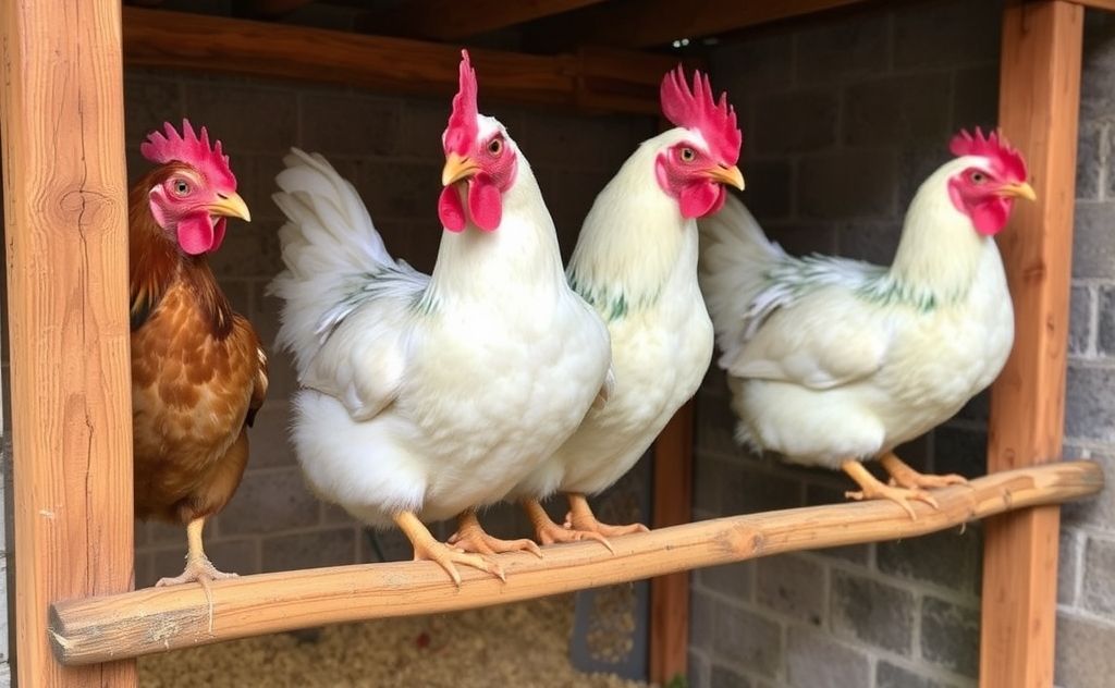 Chickens struggle with poor roost design