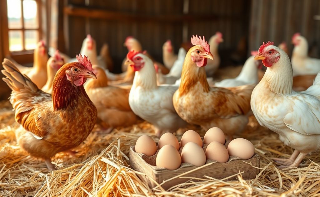 Chickens that produce light brown eggs