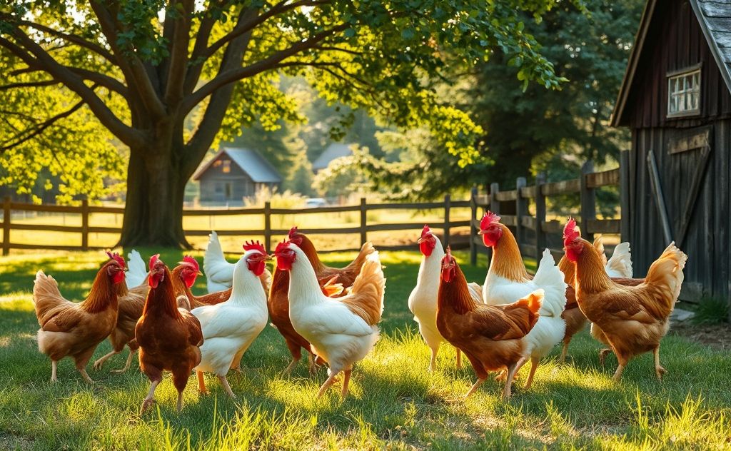 Chickens thrive in balanced sun and shade