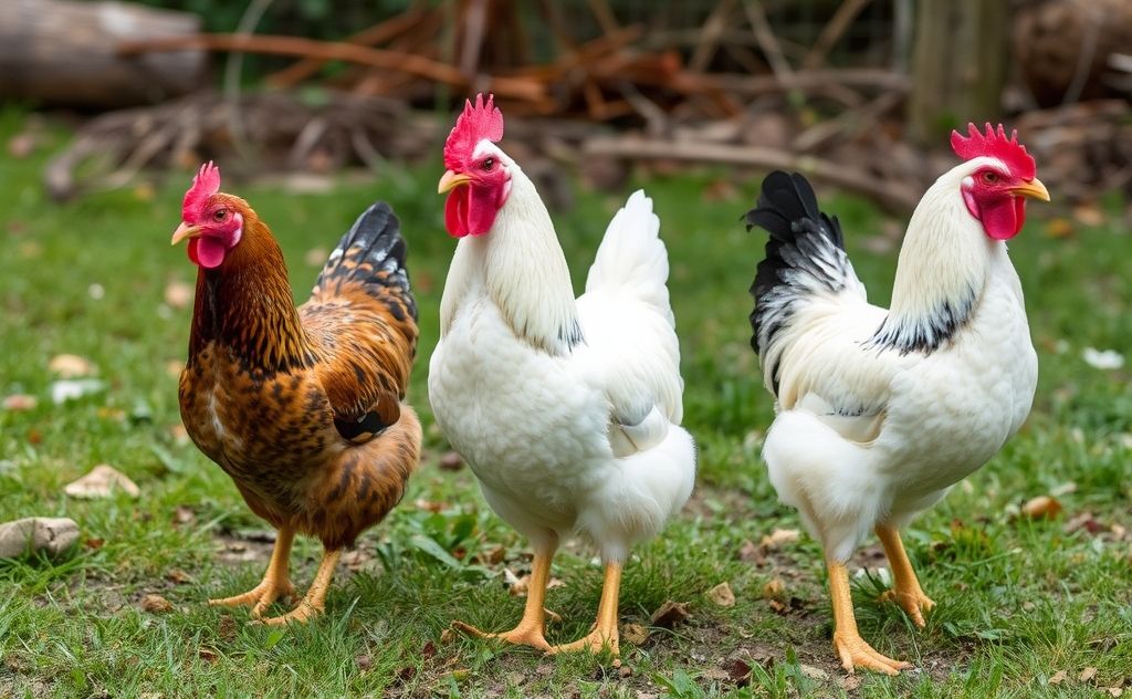 Chickens using natural defenses against predators