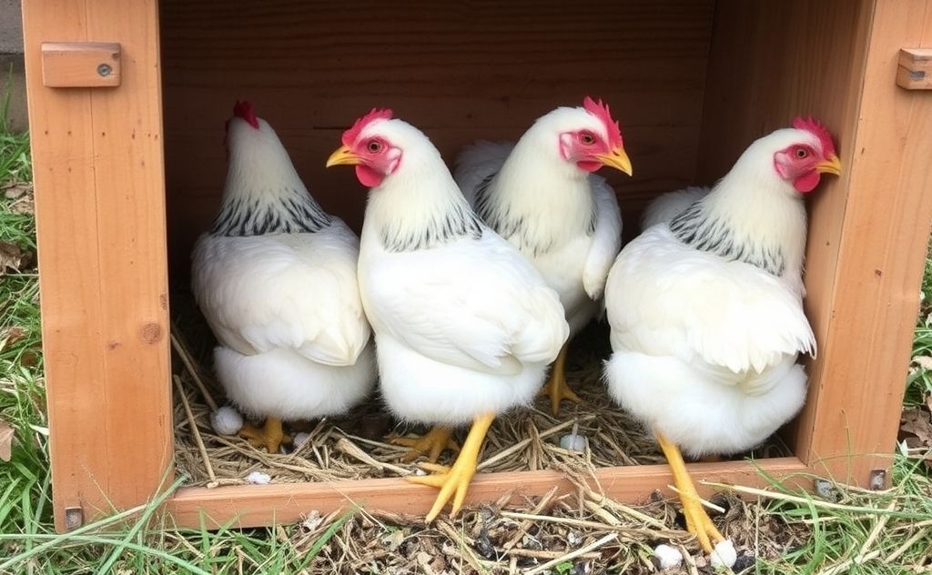 Chickens using nesting box effectively