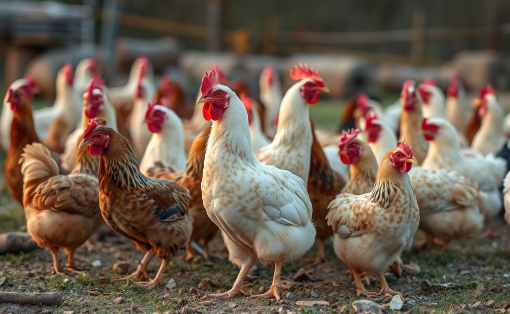 Chickens wake up at dawn for food and safety