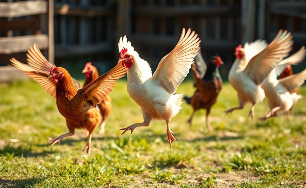 Chickens with clipped wings can fly low distances