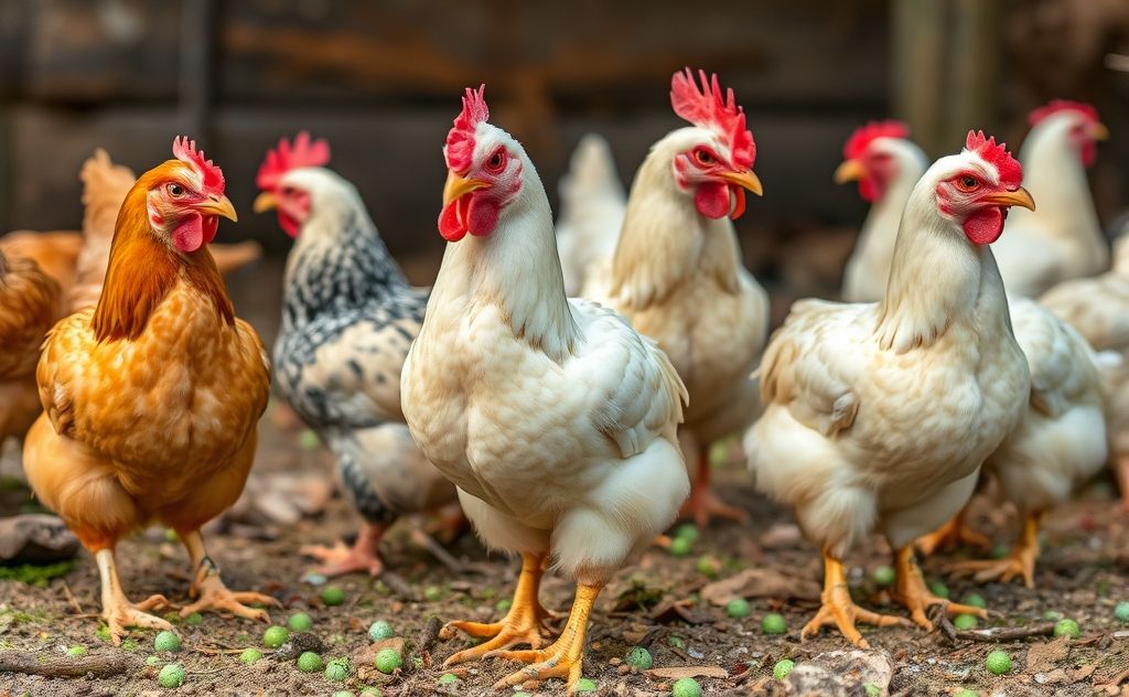 Chickens with green droppings health concerns