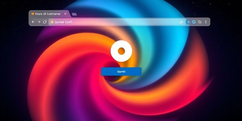 Interface Chrome avec bouton assistant Gemini AI intégré