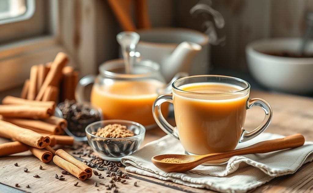 Cinnamon milk tea ingredients and preparation steps
