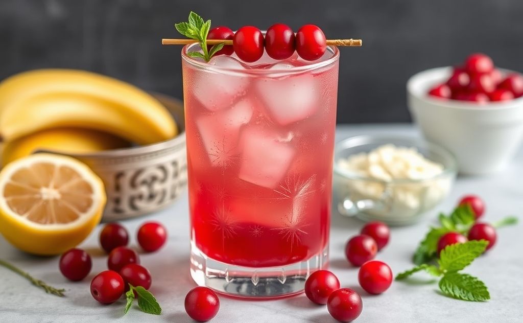Classic Cranberry Cocktail with fresh ingredients