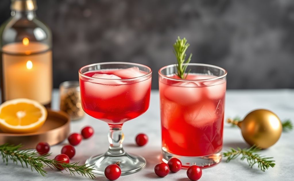 Classic cranberry cocktails with festive vibes