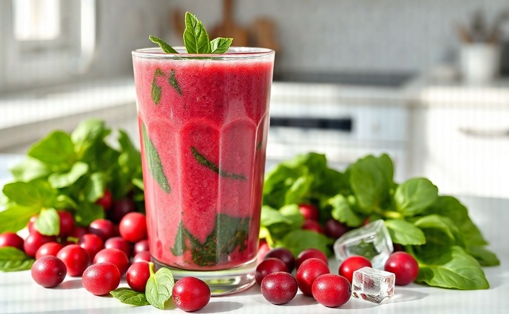 Classic cranberry spinach smoothie blend recipe