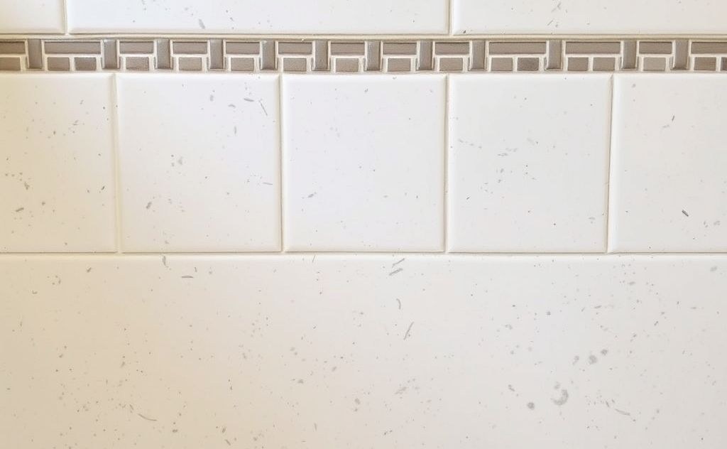 Clean bathroom tiles with mold-resistant grout.