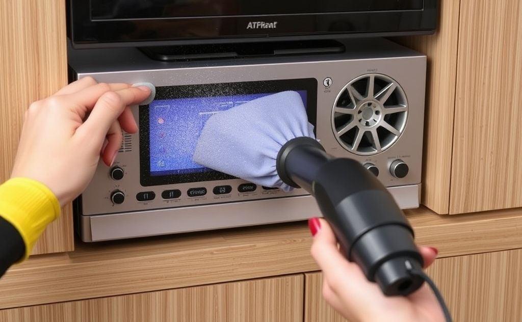 Clean electronics and vents using a spot vacuum.